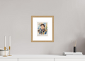 15 x 20 cm, Fine Art - Wood Frame Sam Altman Watercolor Portrait – Framed AI Visionary Art Print